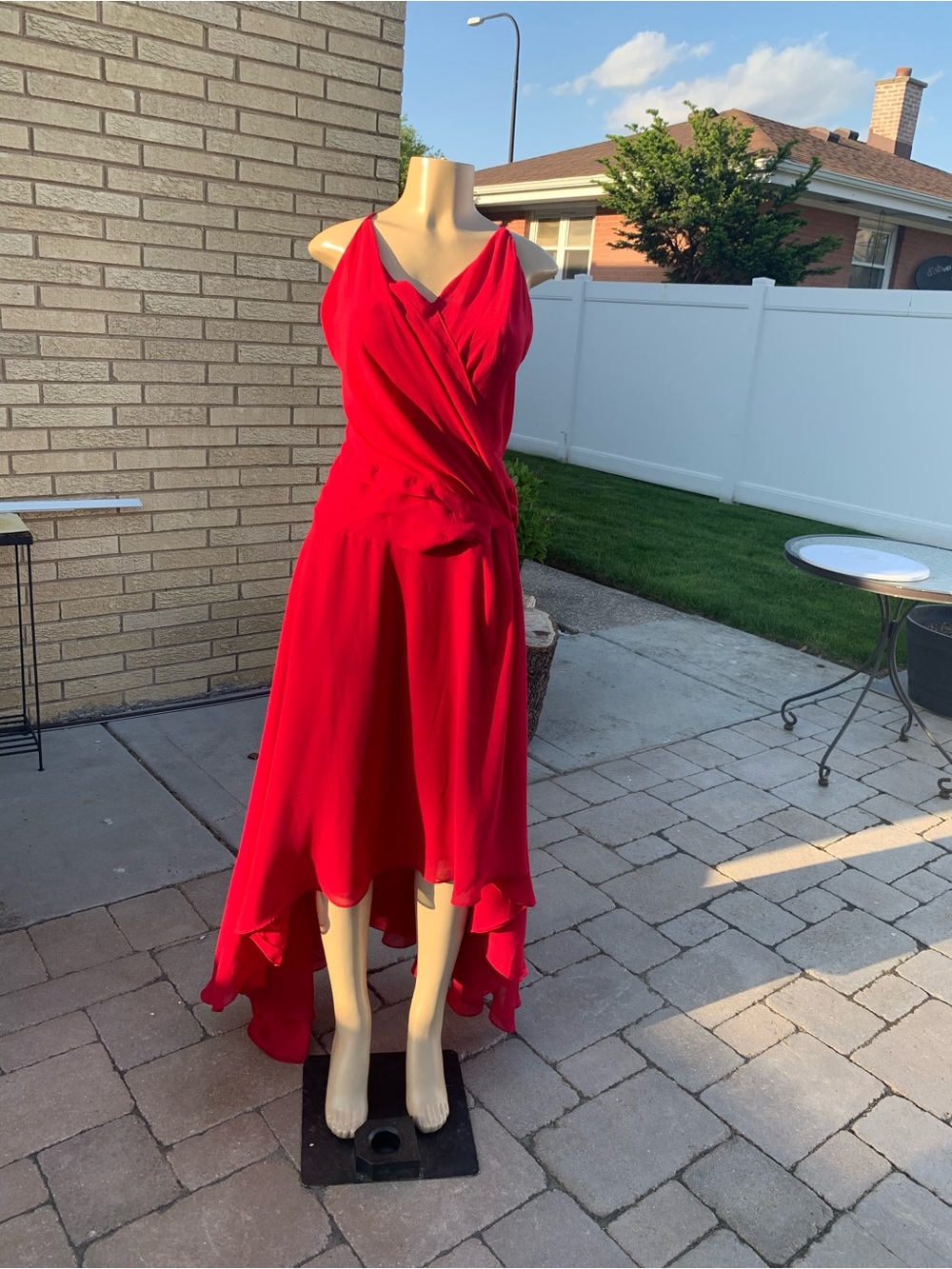 Dance & Marvel Red Sleeveless asymmetrical High-Low Dress size L